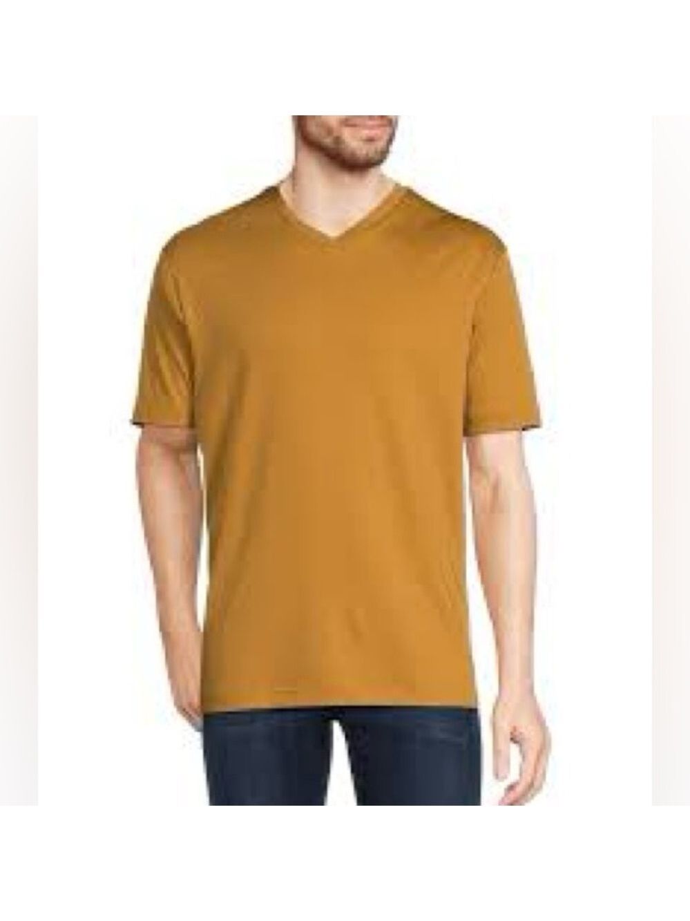 NWT $59 Mutano Liquid Luxury Men’s Slim Fit V-neck in Copper Brown